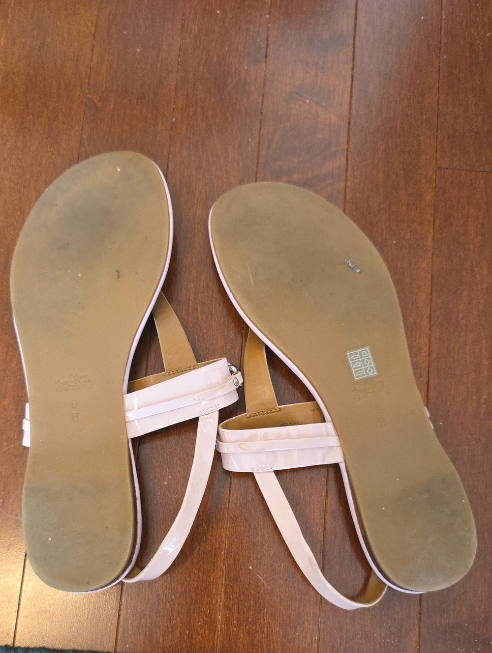 Coach Pale T-Strap Sandals with Silver Hardware - Picture 7 of 8